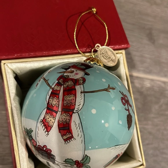 Pier 1 imports One 2016 Li Bien snowman Christmas ornament NIB snowmen squirrel - Picture 2 of 7